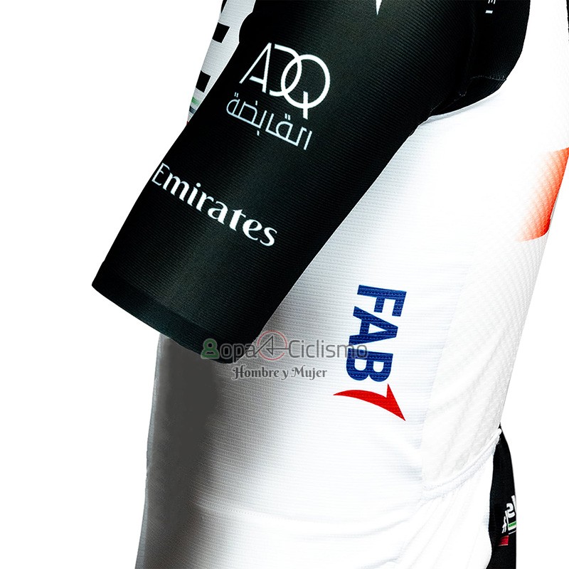 Uae Team Emirates Ropa Ciclismo Culotte Corto 2023 Mangas Cortas Negro Blanco